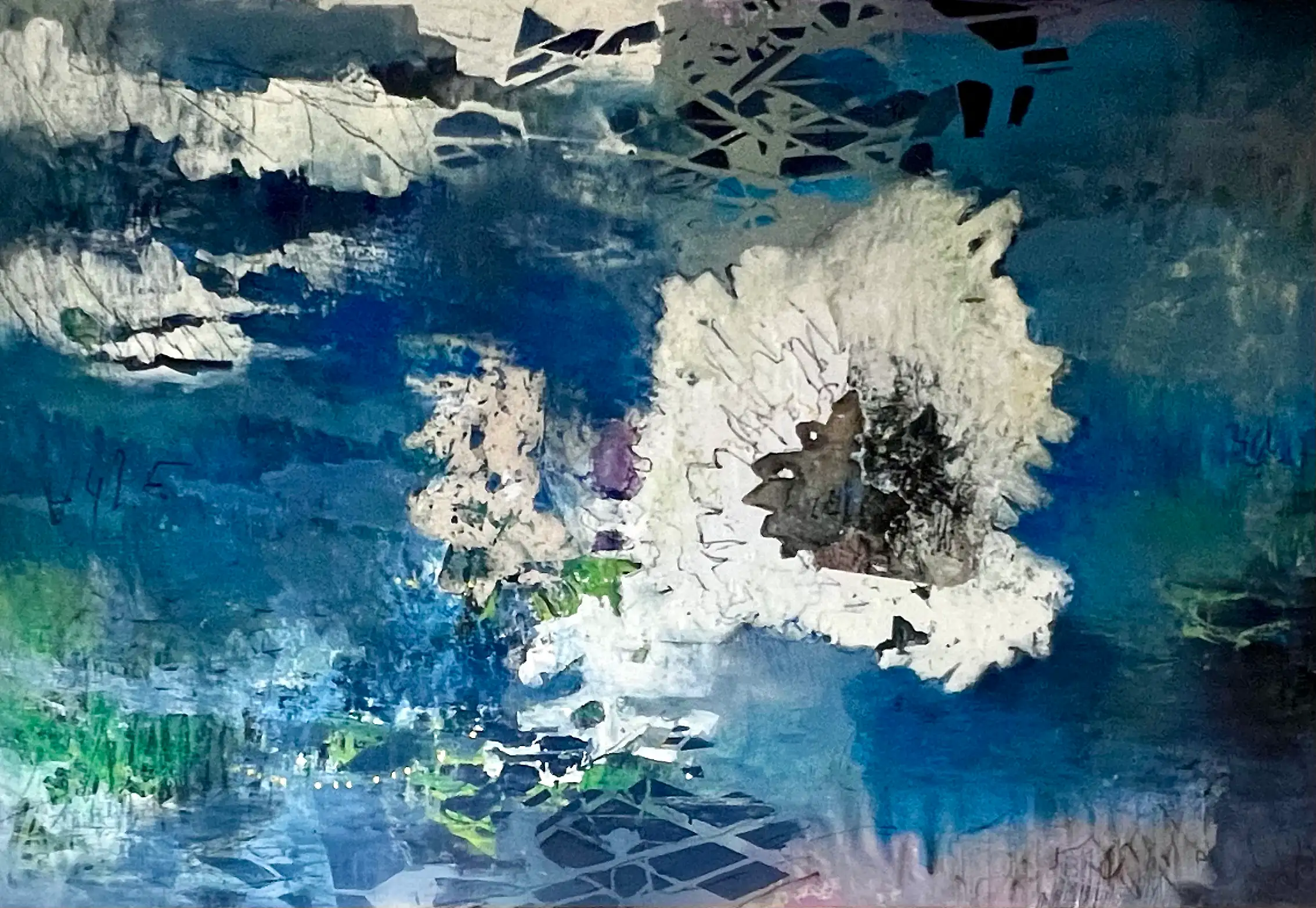 À fleur, huile sur toile, Cédric Carré, Villa Sonneville